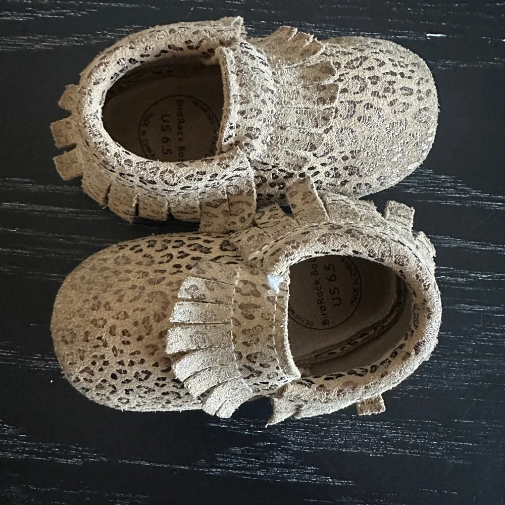 BirdRock Baby Moccasins Leopard Print